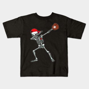 Dabbing Skeleton Baseball Dab Hip Hop Skull Kids T-Shirt